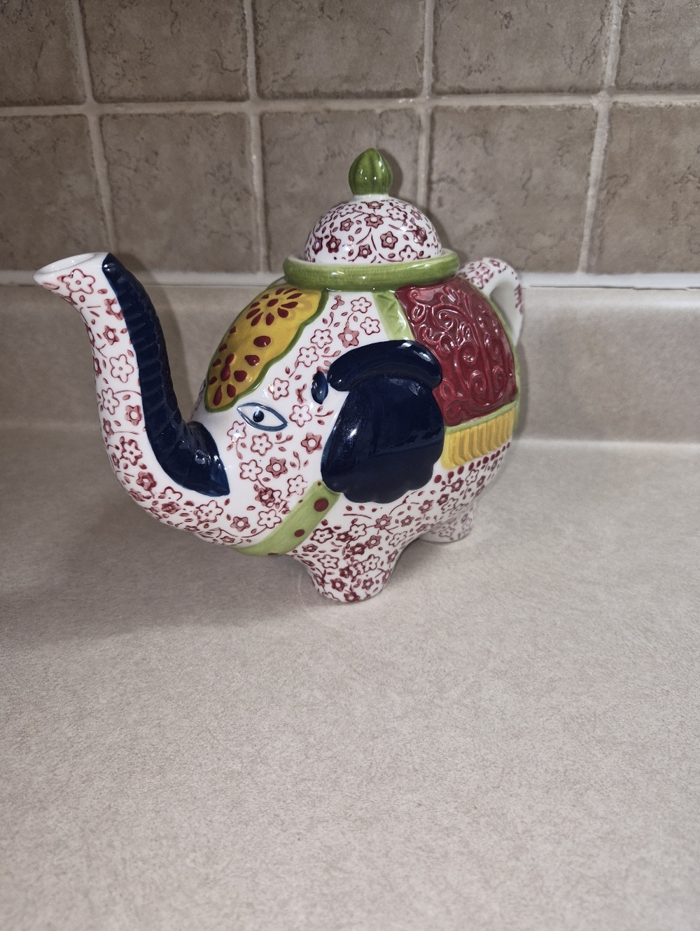 Colorful Elephant Teapot - Multicolor Ceramic
